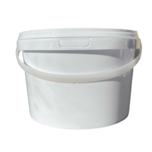 5L White bucket with a white handle and a white lid