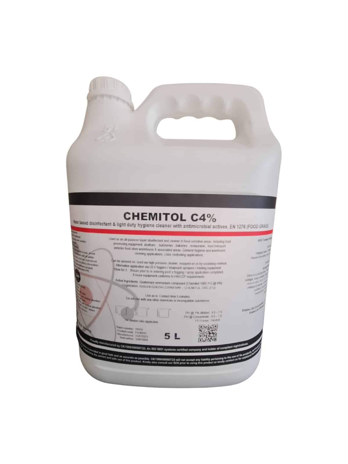 Surface Disinfectant/Fogging Solutions (Chemitol C4%) EN1276