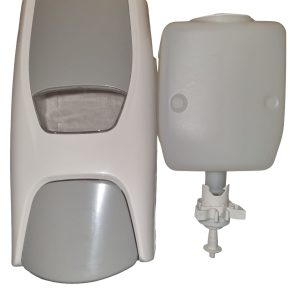 500ml manual soap dispenser (grey-white) top up bottle