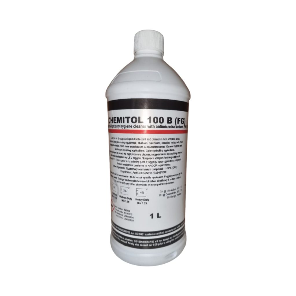 Chemitol 100 B Light Duty Food Grade Surface Disinfectant Cleaner 1L