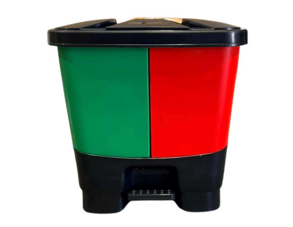 Dual recycle buff bins red green