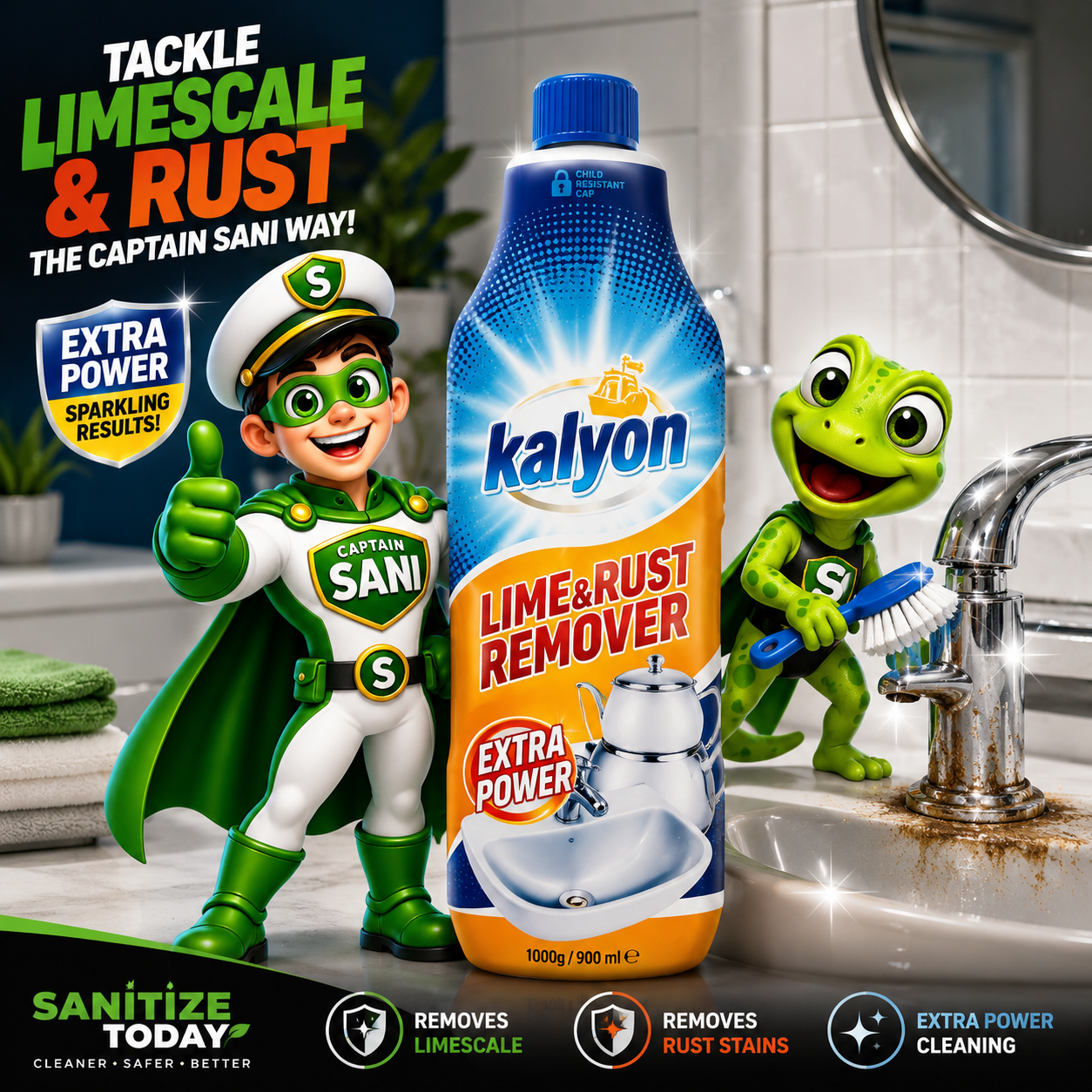 Lime & Rust Remover 900ml Kalyon | Extra Power Cleaner - Image 2