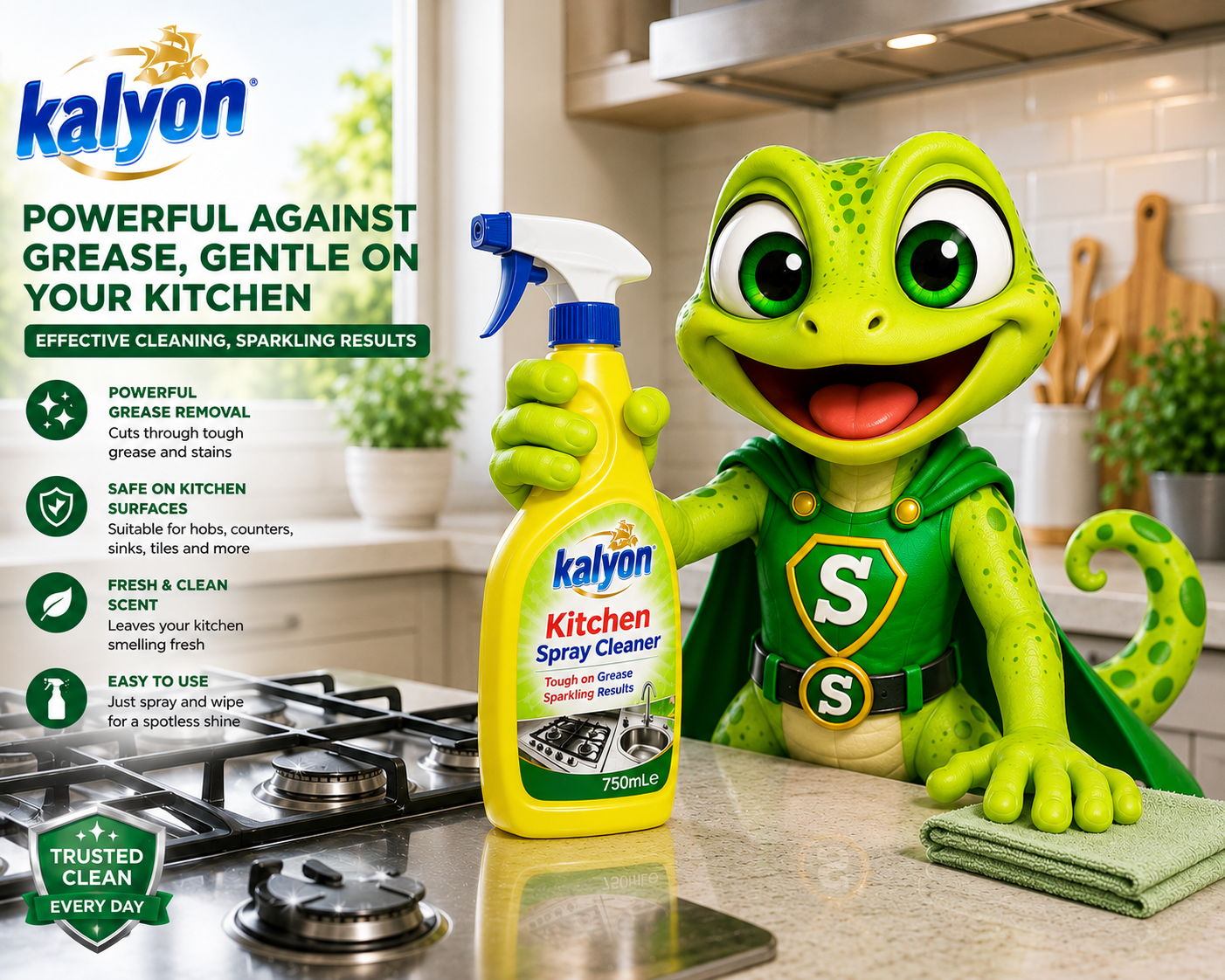 750ml Kitchen Spray Cleaner Kalyon - 3 pack - Image 4
