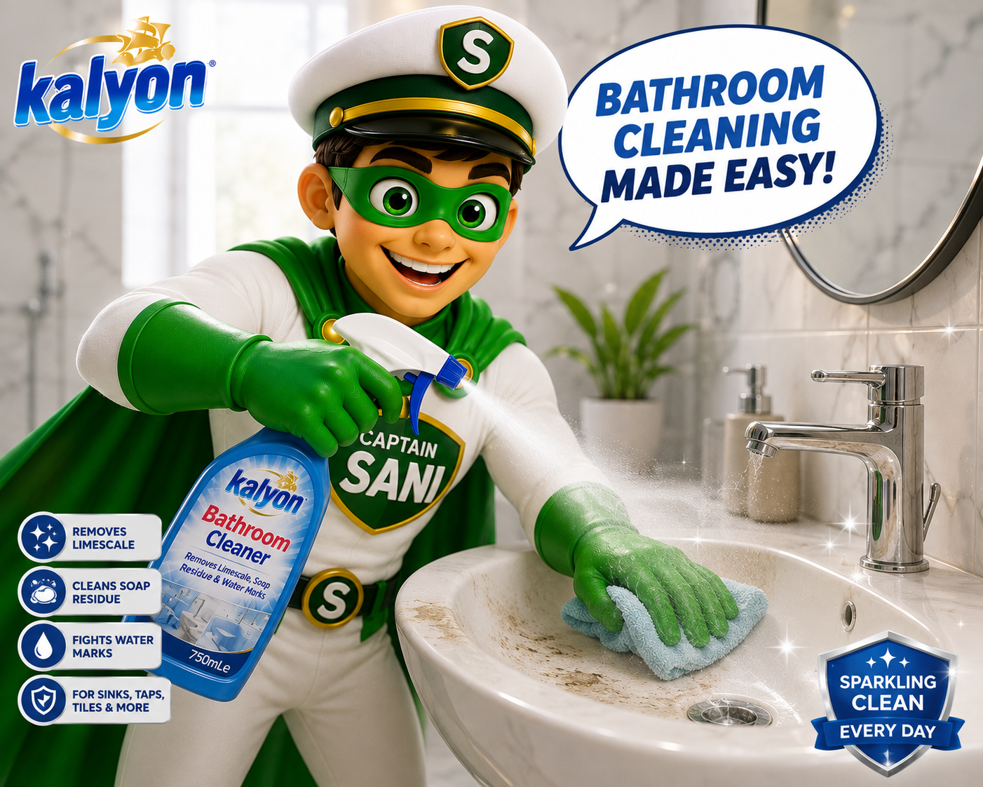 750ml Bathroom Cleaner Spray Kalyon - 2 Pack - Image 2