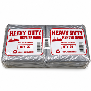 Refuse Bags 30 micron 750 x 950 (200's) - SMOKEY CLEAR
