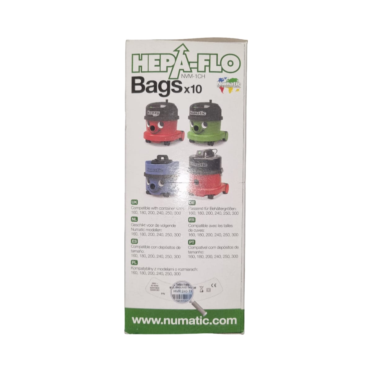 Numatic HepaFlo Vacuum Bags NVM-1CH – 10 Pack - Image 3