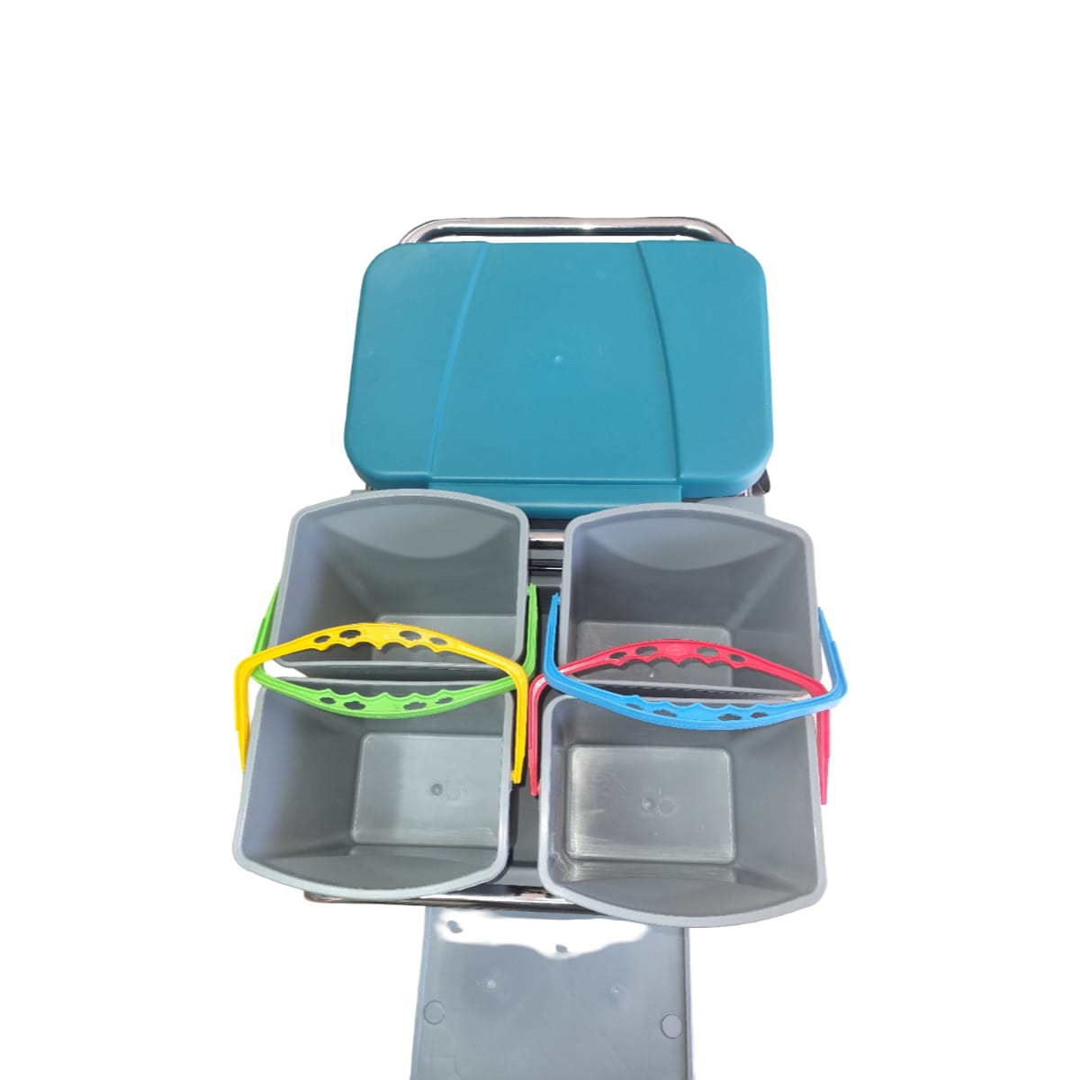 Heavy-Duty Janitorial Cleaning Trolley with Waste Bag & Storage - Image 3