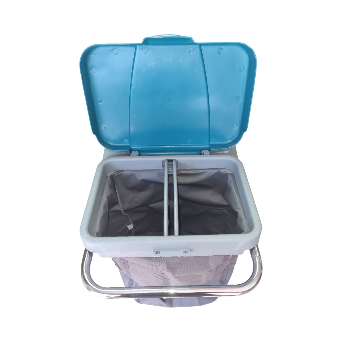 Heavy-Duty Janitorial Cleaning Trolley with Waste Bag & Storage - Image 2