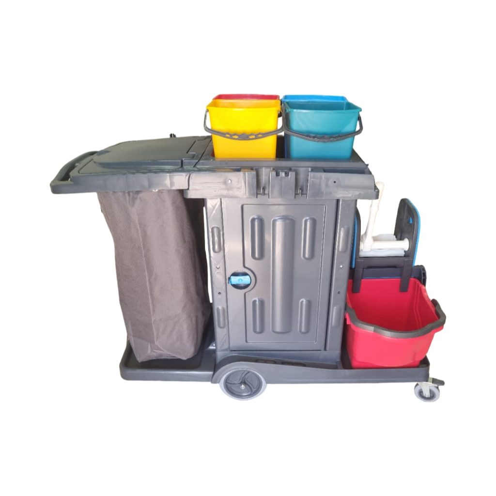 Heavy-Duty Commercial Janitorial Cleaning Trolley with Wringer