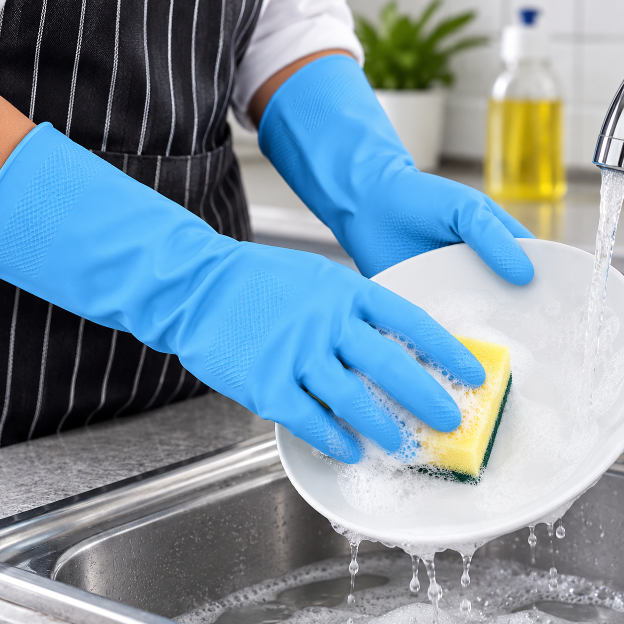 Rubber Household Glove Blue - Image 3